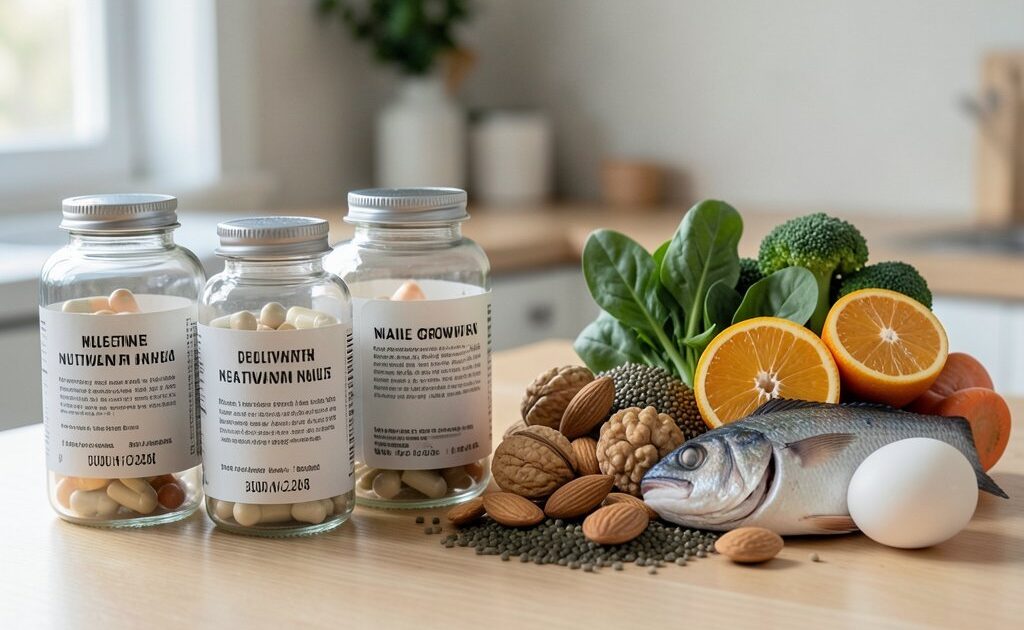 Comparativo: suplementos multivitamínicos para o crescimento de unhas vs suplementação baseada em alimentos